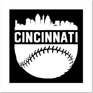 Downtown Cincinnati Ohio Skyline Baseball Posters and Art